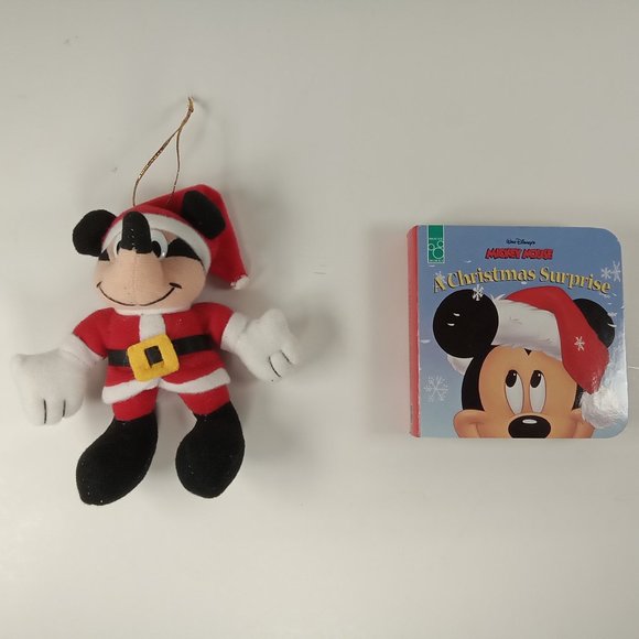 Mickey Mouse: A Christmas Surprise Plush Santa Mick Plush Ornament & Board Book - Picture 1 of 5